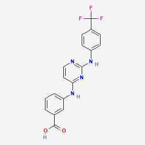 molecular formula C18H13F3N4O2 B8007648 3-[[2-[4-(Trifluoromethyl)anilino]pyrimidin-4-yl]amino]benzoic acid 