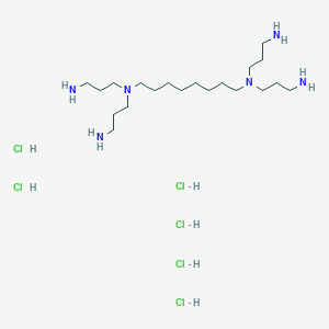 molecular formula C20H54Cl6N6 B8007656 N1,N1,N8,N8-Tetrakis(3-aminopropyl)octane-1,8-diamine, 6 hcl 