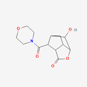 molecular formula C13H17NO5 B8007662 2-Hydroxy-9-(morpholine-4-carbonyl)-4-oxatricyclo[4.2.1.03,7]nonan-5-one 