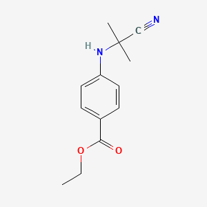 molecular formula C13H16N2O2 B8007670 Ethyl 4-(2-cyanopropan-2-ylamino)benzoate 