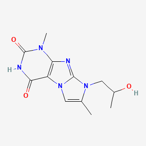molecular formula C12H15N5O3 B8007684 6-(2-Hydroxypropyl)-4,7-dimethylpurino[7,8-a]imidazole-1,3-dione 