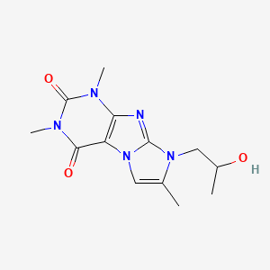 molecular formula C13H17N5O3 B8007692 6-(2-Hydroxypropyl)-2,4,7-trimethylpurino[7,8-a]imidazole-1,3-dione 