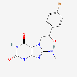 molecular formula C15H14BrN5O3 B8007703 7-[2-(4-Bromophenyl)-2-oxoethyl]-3-methyl-8-(methylamino)purine-2,6-dione 