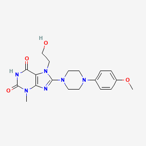 molecular formula C19H24N6O4 B8007717 7-(2-Hydroxyethyl)-8-[4-(4-methoxyphenyl)piperazin-1-yl]-3-methylpurine-2,6-dione 