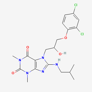molecular formula C20H25Cl2N5O4 B8007725 7-[3-(2,4-Dichlorophenoxy)-2-hydroxypropyl]-1,3-dimethyl-8-(2-methylpropylamino)purine-2,6-dione 