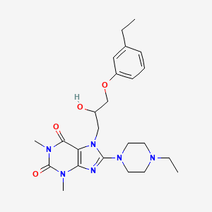 molecular formula C24H34N6O4 B8007730 7-[3-(3-Ethylphenoxy)-2-hydroxypropyl]-8-(4-ethylpiperazin-1-yl)-1,3-dimethylpurine-2,6-dione 