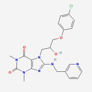 molecular formula C22H23ClN6O4 B8007735 7-[3-(4-Chlorophenoxy)-2-hydroxypropyl]-1,3-dimethyl-8-(pyridin-3-ylmethylamino)purine-2,6-dione 