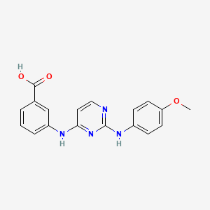 molecular formula C18H16N4O3 B8007803 3-[[2-(4-Methoxyanilino)pyrimidin-4-yl]amino]benzoic acid 