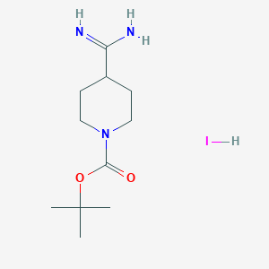 molecular formula C11H22IN3O2 B8007842 Tert-butyl 4-carbamimidoylpiperidine-1-carboxylate hydroiodide 