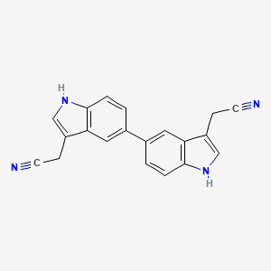 molecular formula C20H14N4 B8007843 5,5'-Bi(1H-indole-3-acetonitrile) 