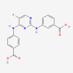 molecular formula C18H13FN4O4 B8007851 3-[[4-(4-Carboxyanilino)-5-fluoropyrimidin-2-yl]amino]benzoic acid 