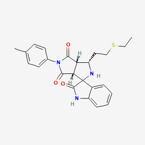 molecular formula C24H25N3O3S B8007852 (1S,3aR,6aS)-1-(2-ethylsulfanylethyl)-5-(4-methylphenyl)spiro[1,2,3a,6a-tetrahydropyrrolo[3,4-c]pyrrole-3,3'-1H-indole]-2',4,6-trione 