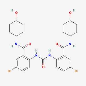 molecular formula C27H32Br2N4O5 B8007863 5-bromo-2-[[4-bromo-2-[(4-hydroxycyclohexyl)carbamoyl]phenyl]carbamoylamino]-N-(4-hydroxycyclohexyl)benzamide 