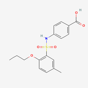 molecular formula C17H19NO5S B8007885 4-(5-Methyl-2-propoxybenzenesulfonamido)benzoic acid 