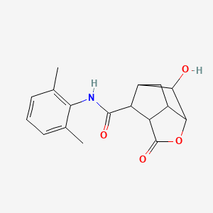molecular formula C17H19NO4 B8007899 N-(2,6-dimethylphenyl)-2-hydroxy-5-oxo-4-oxatricyclo[4.2.1.03,7]nonane-9-carboxamide 