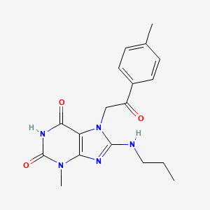 molecular formula C18H21N5O3 B8007923 3-Methyl-7-[2-(4-methylphenyl)-2-oxoethyl]-8-(propylamino)purine-2,6-dione 