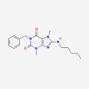 molecular formula C19H25N5O2 B8007925 1-Benzyl-3,7-dimethyl-8-(pentylamino)purine-2,6-dione 
