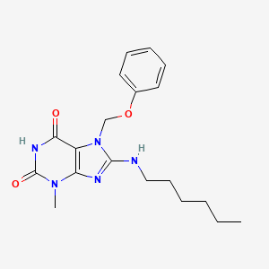 molecular formula C19H25N5O3 B8007949 8-(Hexylamino)-3-methyl-7-(phenoxymethyl)purine-2,6-dione 