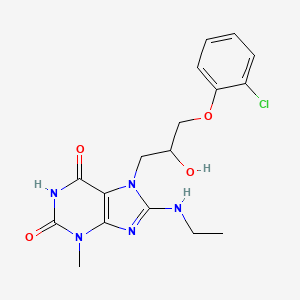 molecular formula C17H20ClN5O4 B8007956 7-[3-(2-Chlorophenoxy)-2-hydroxypropyl]-8-(ethylamino)-3-methylpurine-2,6-dione 