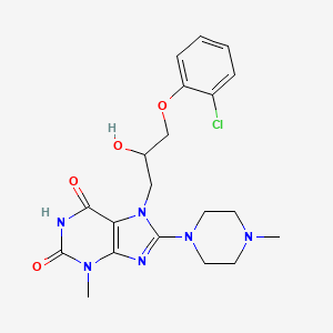 molecular formula C20H25ClN6O4 B8007967 7-[3-(2-Chlorophenoxy)-2-hydroxypropyl]-3-methyl-8-(4-methylpiperazin-1-yl)purine-2,6-dione 