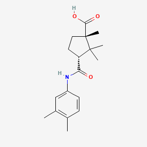 molecular formula C18H25NO3 B8007996 (1S,3R)-3-[(3,4-dimethylphenyl)carbamoyl]-1,2,2-trimethylcyclopentane-1-carboxylic acid 
