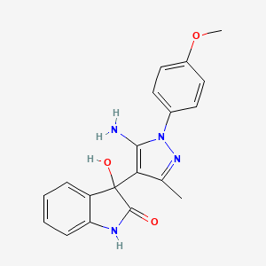 molecular formula C19H18N4O3 B8008003 3-[5-amino-1-(4-methoxyphenyl)-3-methylpyrazol-4-yl]-3-hydroxy-1H-indol-2-one 