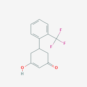 molecular formula C13H11F3O2 B8008019 3-Hydroxy-5-[2-(trifluoromethyl)phenyl]cyclohex-2-en-1-one 