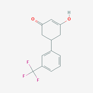 molecular formula C13H11F3O2 B8008027 3-Hydroxy-5-[3-(trifluoromethyl)phenyl]cyclohex-2-en-1-one 