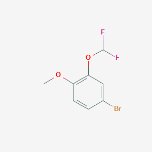 molecular formula C8H7BrF2O2 B8008047 4-Bromo-2-[(difluoromethyl)oxy]-1-(methyloxy)benzene 