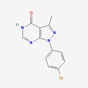 molecular formula C12H9BrN4O B8008117 1-(4-bromophenyl)-3-methyl-1H,4H,5H-pyrazolo[3,4-d]pyrimidin-4-one 