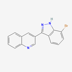 molecular formula C16H10BrN3 B8008125 3-(7-bromo-1H-indazol-3-yl)quinoline 