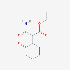 molecular formula C11H15NO4 B8008131 ethyl2-carbamoyl-2-[(1E)-2-oxocyclohexylidene]acetate 