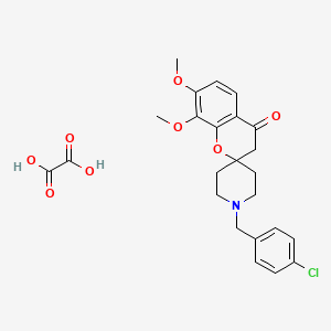 molecular formula C24H26ClNO8 B8008144 1'-[(4-chlorophenyl)methyl]-7,8-dimethoxyspiro[3H-chromene-2,4'-piperidine]-4-one;oxalic acid 