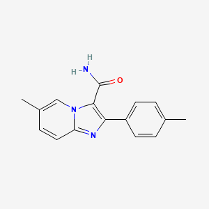 molecular formula C16H15N3O B8008153 6-Methyl-2-(4-methylphenyl)imidazo[1,2-a]pyridine-3-carboxamide 