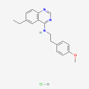 molecular formula C19H22ClN3O B8008176 6-ethyl-N-[2-(4-methoxyphenyl)ethyl]quinazolin-4-amine;hydrochloride 
