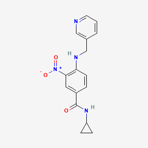 molecular formula C16H16N4O3 B8008177 N-cyclopropyl-3-nitro-4-(pyridin-3-ylmethylamino)benzamide 