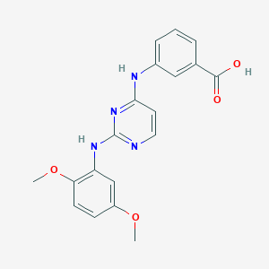 molecular formula C19H18N4O4 B8008214 3-[[2-(2,5-Dimethoxyanilino)pyrimidin-4-yl]amino]benzoic acid 
