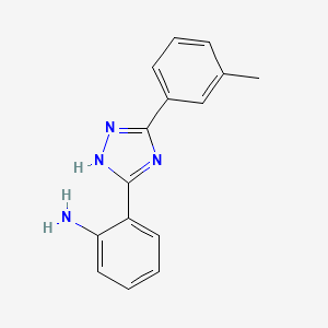 molecular formula C15H14N4 B8008219 2-(5-m-Tolyl-1H-[1,2,4]triazol-3-yl)-phenylami ne 
