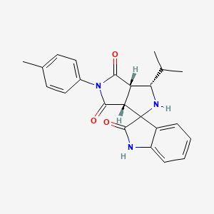 molecular formula C23H23N3O3 B8008222 (1S,3aR,6aS)-5-(4-methylphenyl)-1-propan-2-ylspiro[1,2,3a,6a-tetrahydropyrrolo[3,4-c]pyrrole-3,3'-1H-indole]-2',4,6-trione 