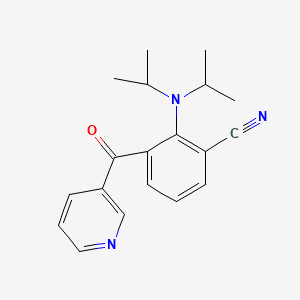 molecular formula C19H21N3O B8008243 2-[Di(propan-2-yl)amino]-3-(pyridine-3-carbonyl)benzonitrile 