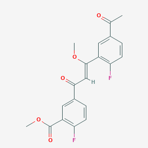 molecular formula C20H16F2O5 B8008251 methyl 5-[(Z)-3-(5-acetyl-2-fluorophenyl)-3-methoxyprop-2-enoyl]-2-fluorobenzoate 