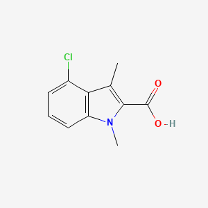 molecular formula C11H10ClNO2 B8008257 4-chloro-1,3-dimethyl-1H-indole-2-carboxylic acid 