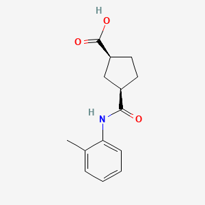 molecular formula C14H17NO3 B8008279 (1S,3R)-3-[(2-methylphenyl)carbamoyl]cyclopentane-1-carboxylic acid 