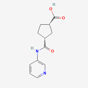 molecular formula C12H14N2O3 B8008289 (1S,3R)-3-(pyridin-3-ylcarbamoyl)cyclopentane-1-carboxylic acid 