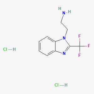 molecular formula C10H12Cl2F3N3 B8008292 2-[2-(Trifluoromethyl)benzimidazol-1-yl]ethanamine;dihydrochloride 