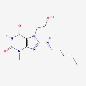 molecular formula C13H21N5O3 B8008309 7-(2-Hydroxyethyl)-3-methyl-8-(pentylamino)purine-2,6-dione 