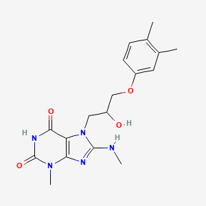 molecular formula C18H23N5O4 B8008327 7-[3-(3,4-Dimethylphenoxy)-2-hydroxypropyl]-3-methyl-8-(methylamino)purine-2,6-dione 