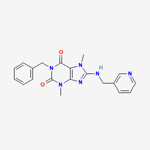 molecular formula C20H20N6O2 B8008332 1-Benzyl-3,7-dimethyl-8-(pyridin-3-ylmethylamino)purine-2,6-dione 