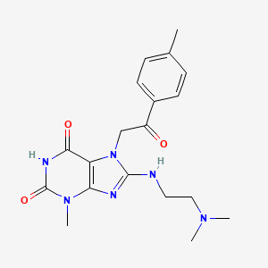 molecular formula C19H24N6O3 B8008347 8-[2-(Dimethylamino)ethylamino]-3-methyl-7-[2-(4-methylphenyl)-2-oxoethyl]purine-2,6-dione 