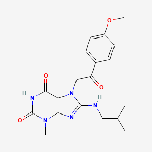 molecular formula C19H23N5O4 B8008357 7-[2-(4-Methoxyphenyl)-2-oxoethyl]-3-methyl-8-(2-methylpropylamino)purine-2,6-dione 